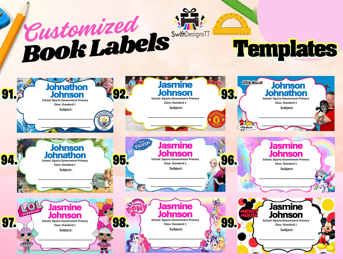 Customized Books Labels