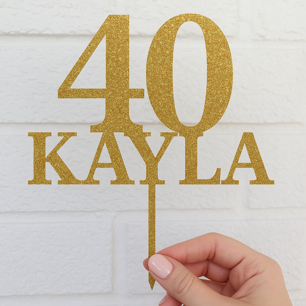 Customized Glitter Cake Toppers