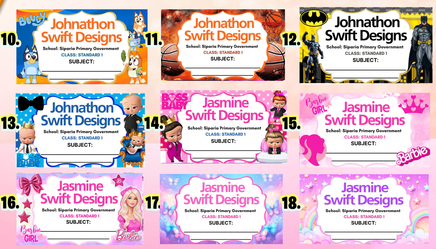 Customized Books Labels