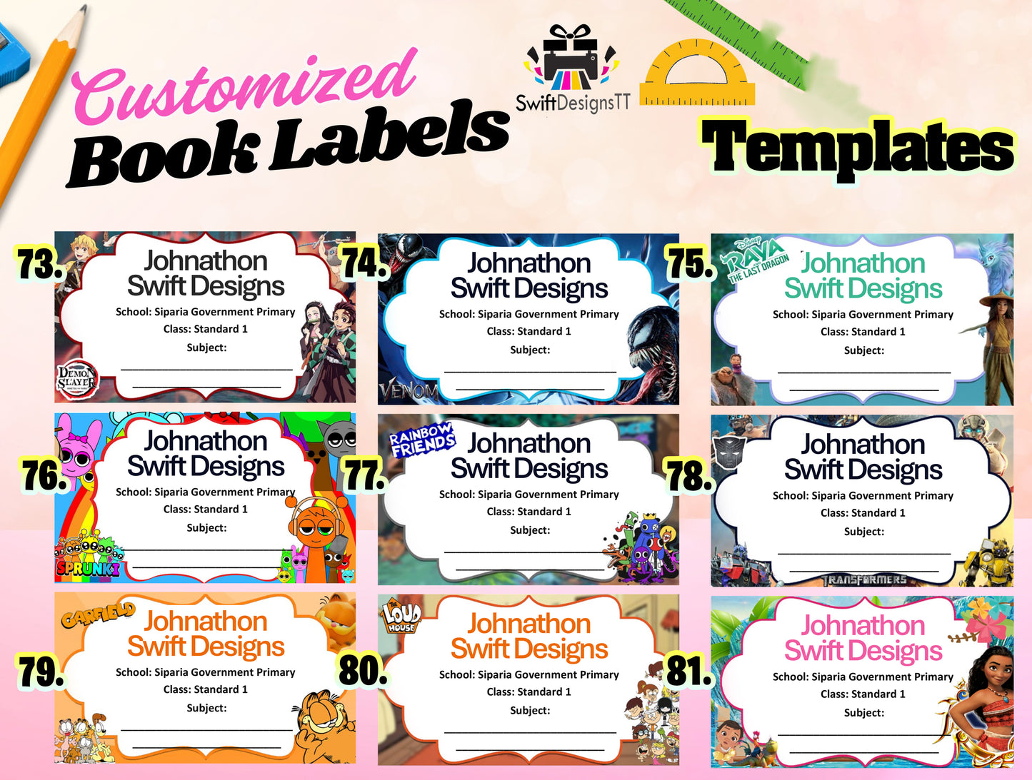 Customized Books Labels
