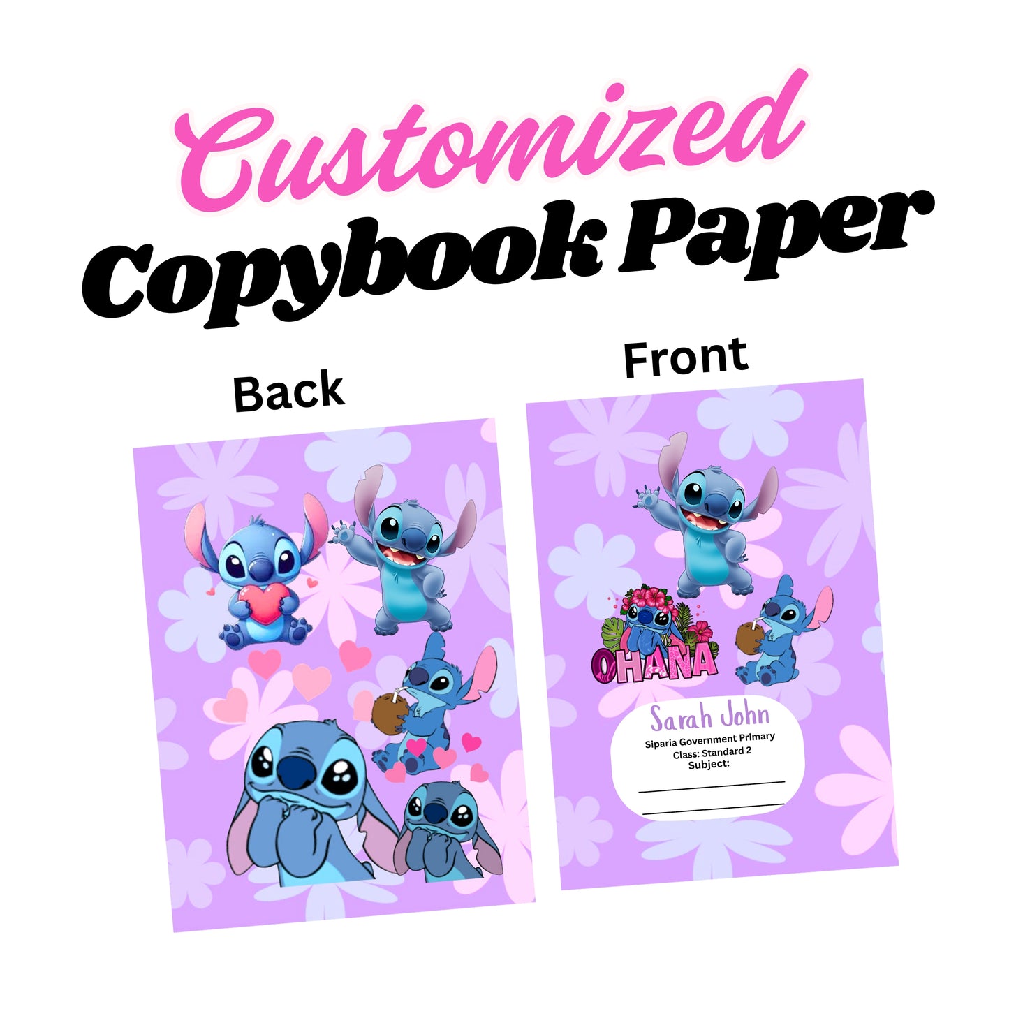 6PCS Customized Copybook Covers