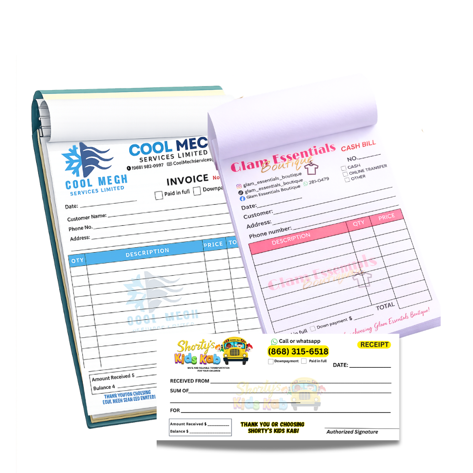 Customized Receipt / Invoice Books