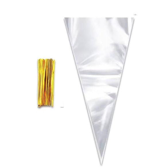 6PCS - Cone shape Clear Bags